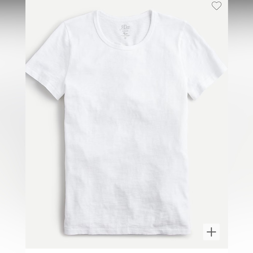 NWT J.Crew Painter Slub Fitted Crew Neck Cotton T-Shirt White Size 2X